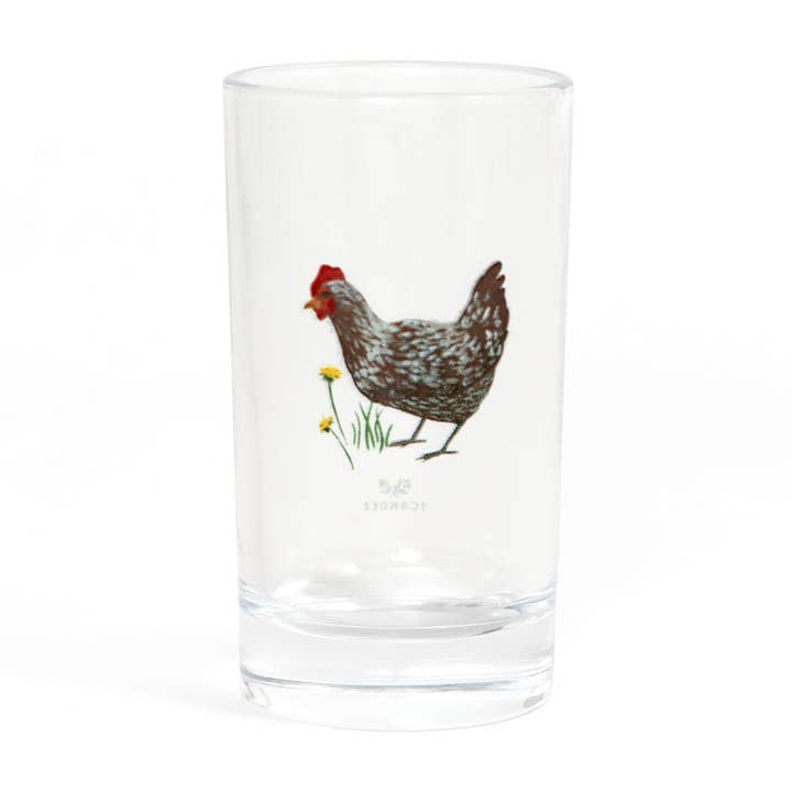 1canoe2 | One Canoe Two Paper Co. - Wholesale Drinking Glass/Cup - Plymouth Rock Chicken Mini Juice Glass