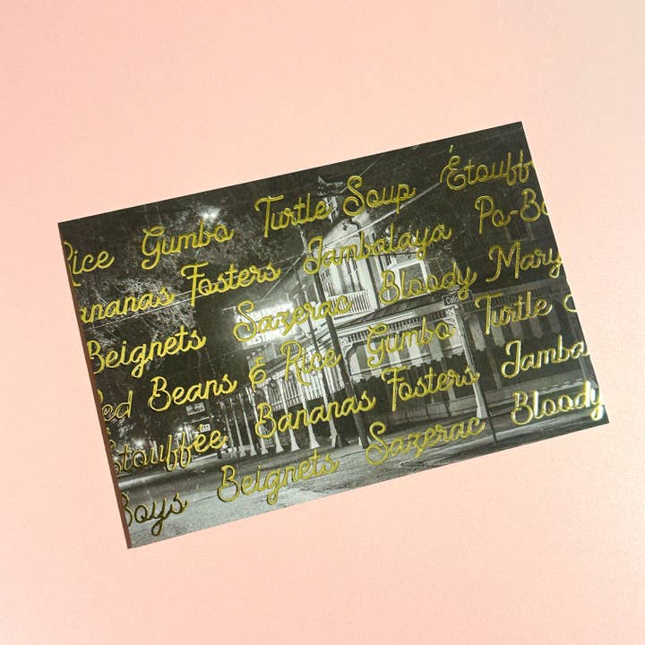 Postal chapada en oro sobre cocina de Nueva Orleans para venta al por mayor de Statement Goods