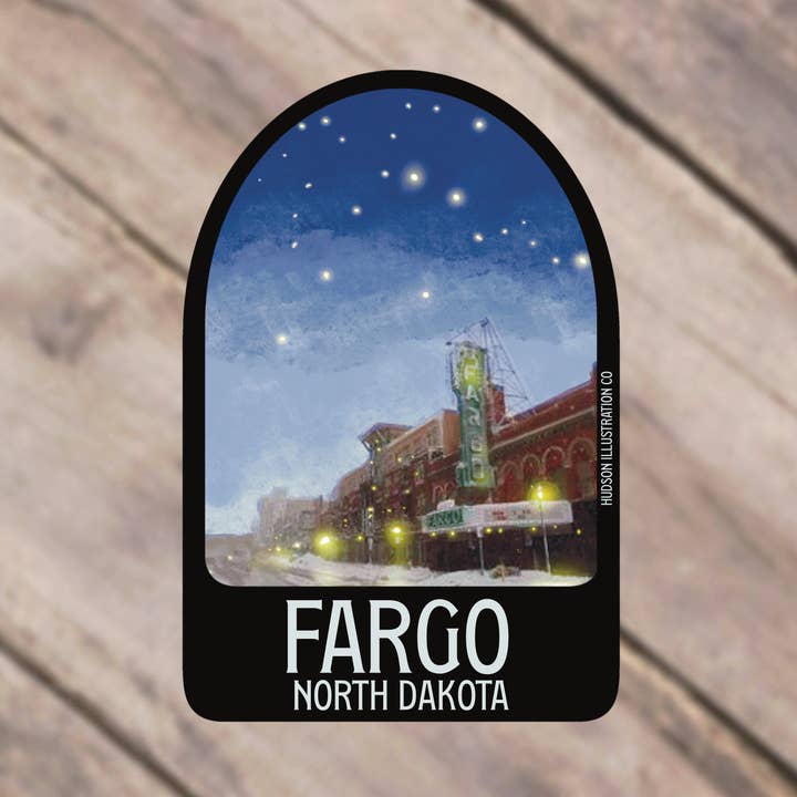 Fargo North Dakota Sticker/Magnet/Print/Postcard for wholesale by Hudson Illustration Co - About Town Co