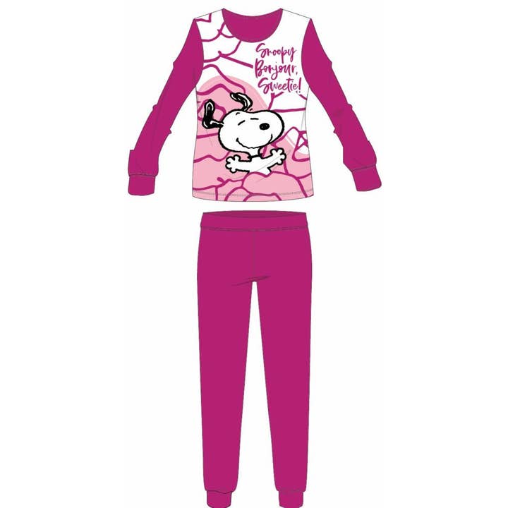 Snoopy Női Vékony Pamut Pizsama - Jersey Pizsama - Pink - M pour la vente par Evidence