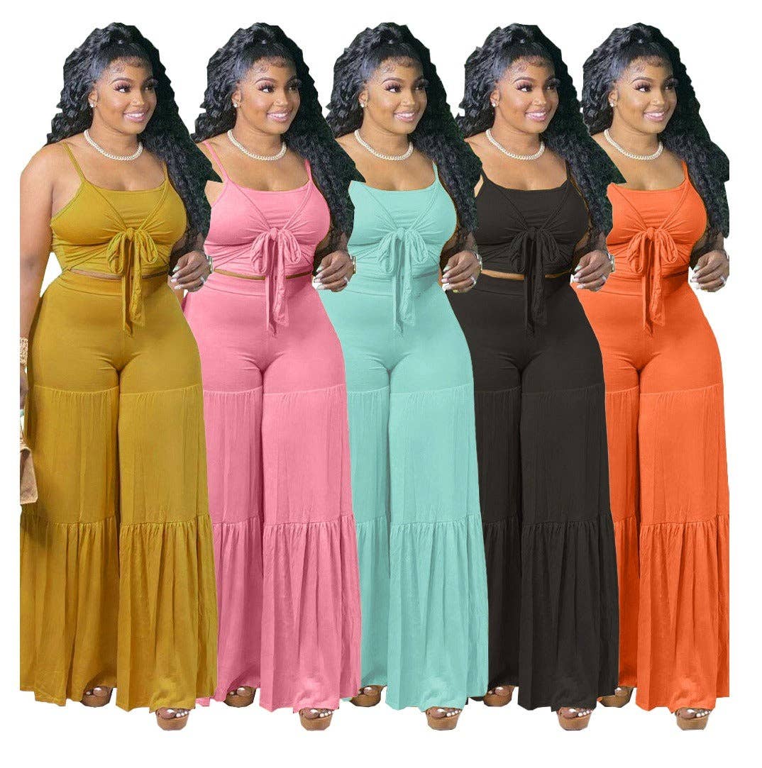 VIGOR - Wholesale Top & Pant Set (NOT Loungewear) - Women's - Trendy casual plus size women clothes clothing summer tank9