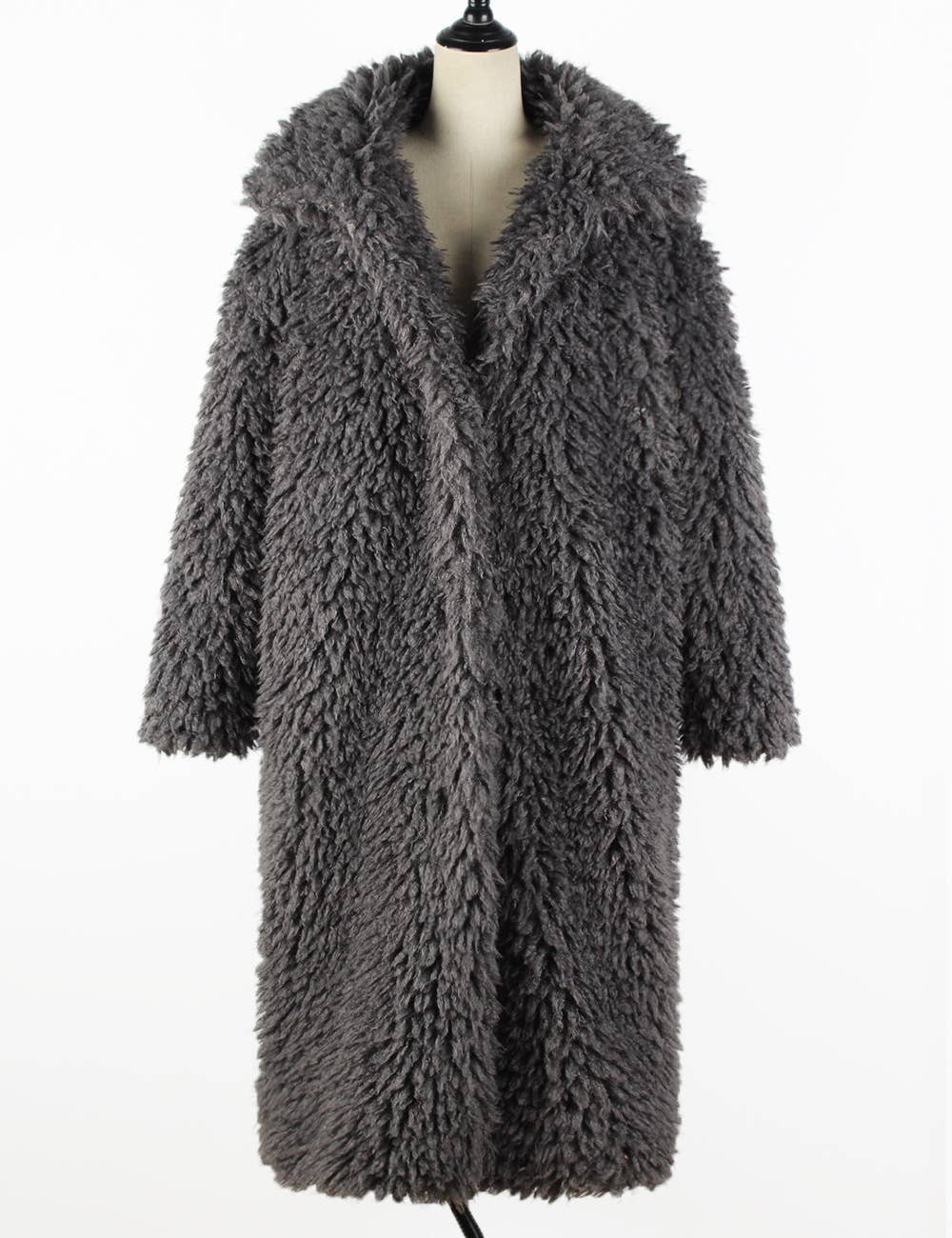 grey Imitation faux fur coat plush coat for wholesale on Faire0