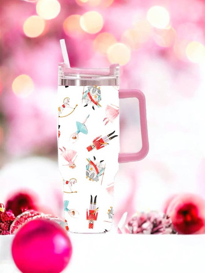 Wonderful time of the year Pink Christmas 40 oz 2 piece Tumbler Wrap 