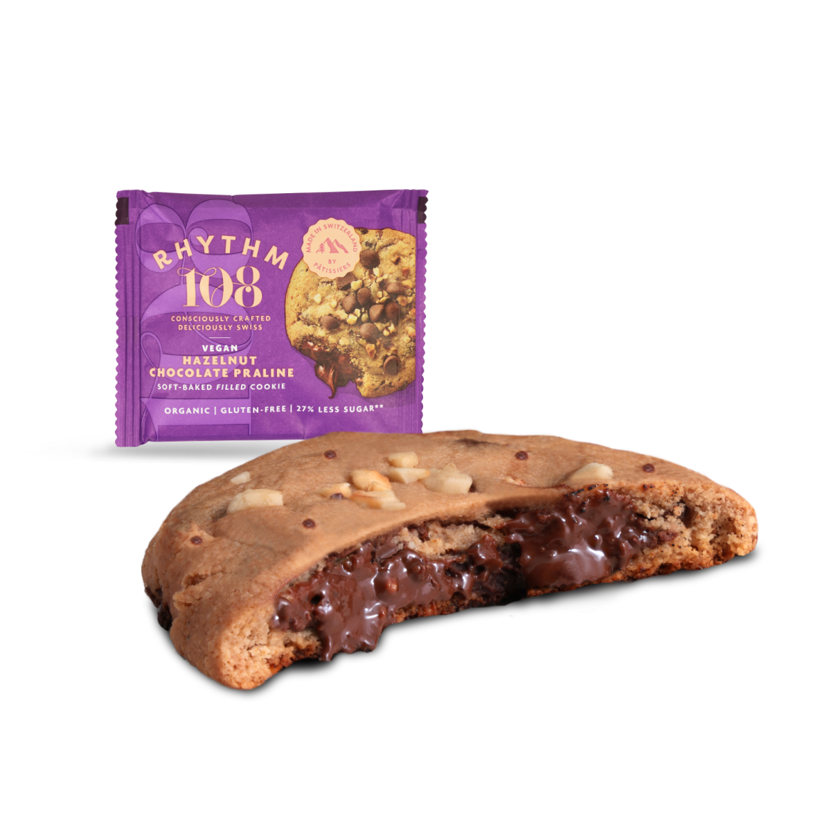 Rhythm108 – Großhandel Cookie – Vegane Haselnuss-Schoko-Praline weich gebacken gefüllte Plätzchen 50g1