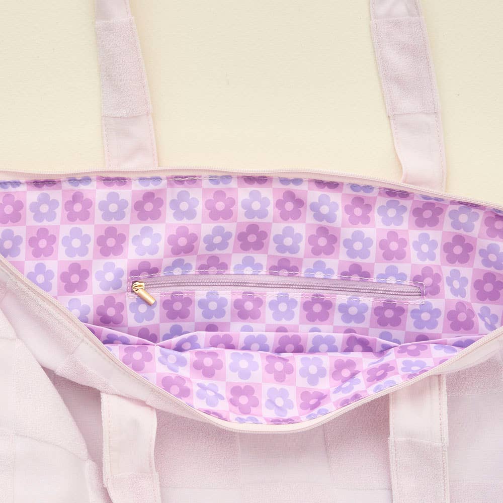The Darling Effect - Wholesale Tote Bag - Women's - Terry Tote-Purple Check4