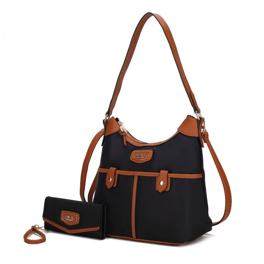 MKF Collection - Vendita all'ingrosso Tracolla - Donna - Borsa a tracolla Harper con portafoglio in pelle vegana di Mia K3