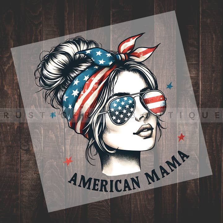 Transfert thermique rétro du 4 juillet DTF Film de transfert thermique de juillet pour la vente par RusticPrintStudio