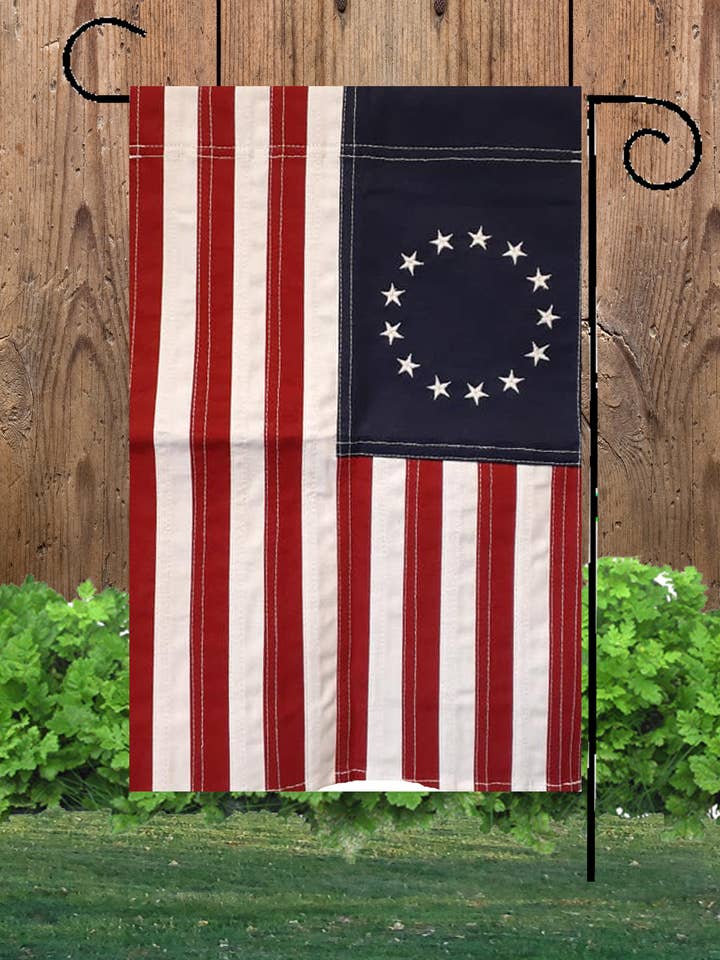 Betsy Ross Cotton Stitched Garden Flag for wholesale by Happy Cow Lawn Decor