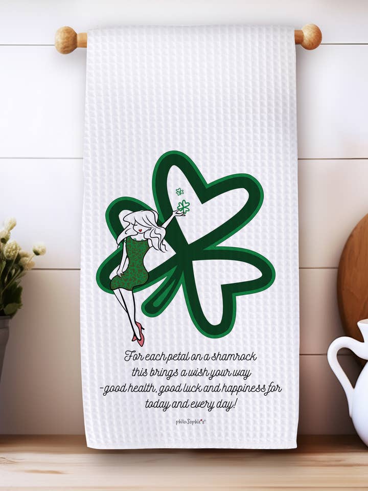 Toalha de waffle - Para cada pétala em um trevo, Philosophie's por atacado de philoSophie's Stationery & Gifts