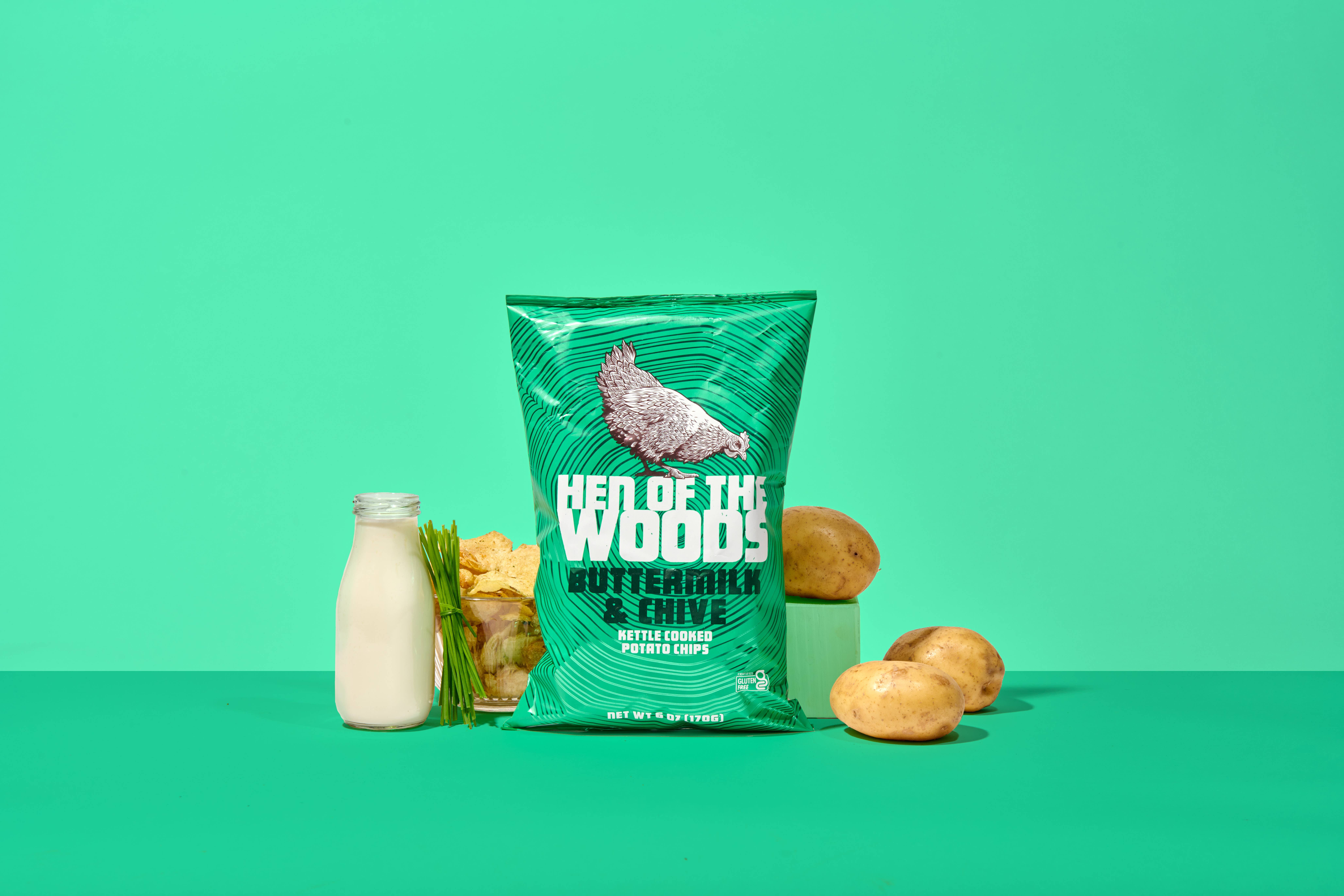 Hen of the Woods - Wholesale Chips - Buttermilk & Chive Kettle Cooked Potato Chips 6 OZ4