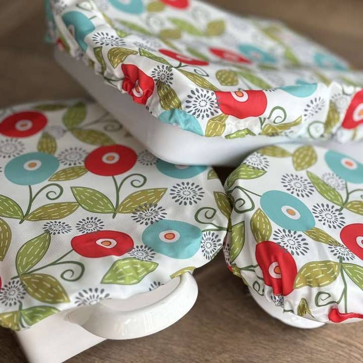 Kit Carson Accessories - Wholesale Food Storage Wrap/Bag - Dish covers - Bright Flowers 7 to15" & 9X13 Casserole pan4