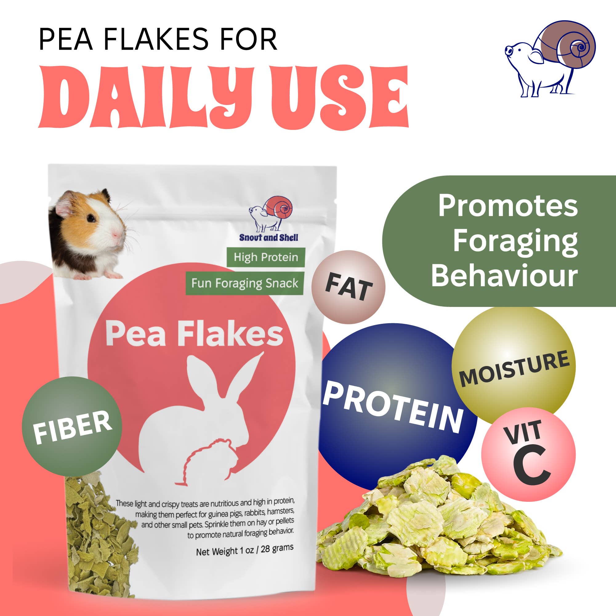 Snout and Shell - Wholesale Pet Treats - Dog - Pea Flakes for Small Pets4