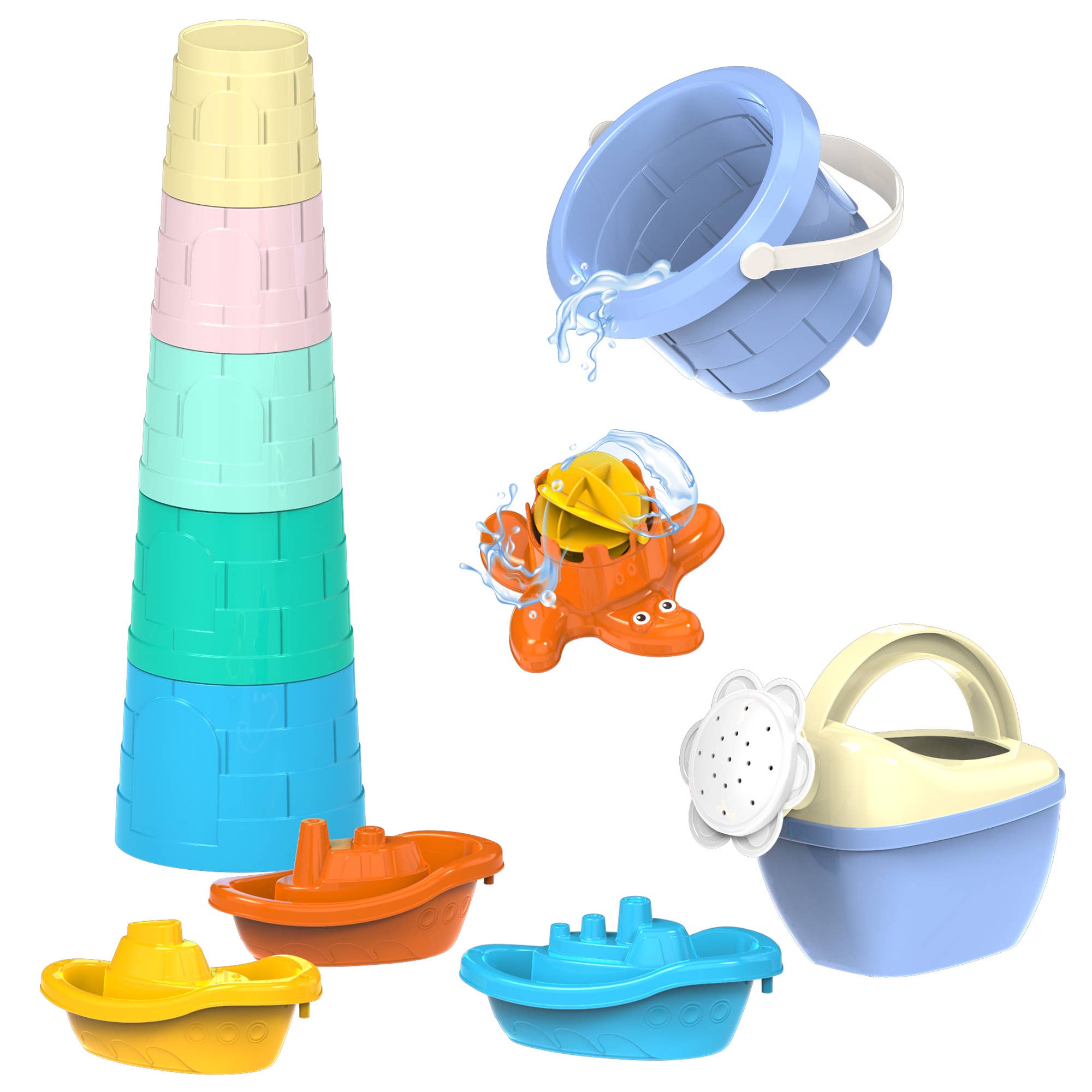 Technok - Wholesale Badspeelgoed - Baby - Technok Water Time Buddies | 11-delig badspeelgoed voor baby's en peuters2