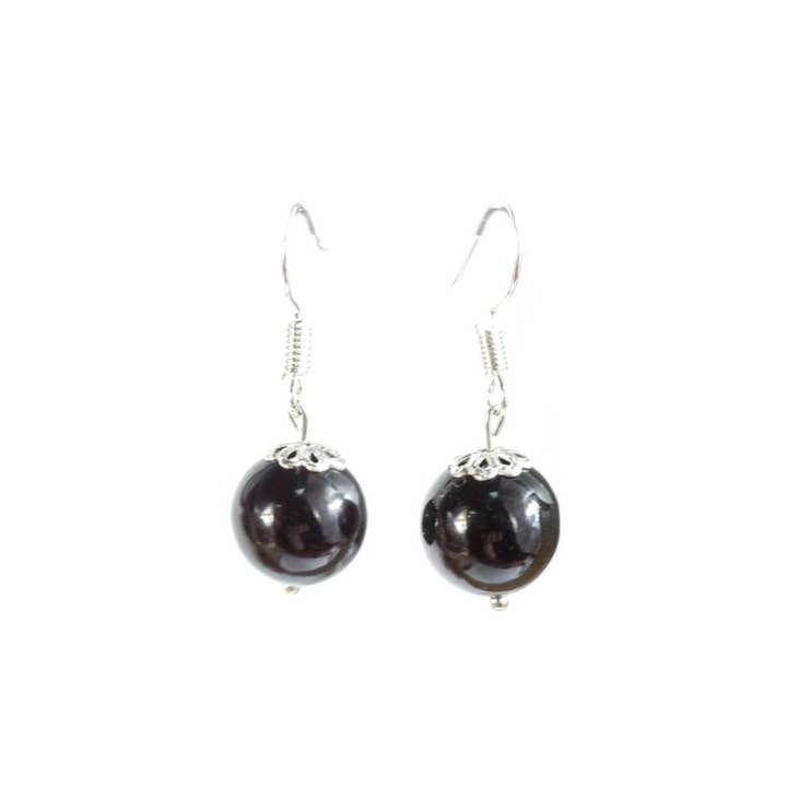 KIZIMA - Wholesale Dangle Earrings - USA Handmade Black Earrings for Women Baltic amber KIZIMA