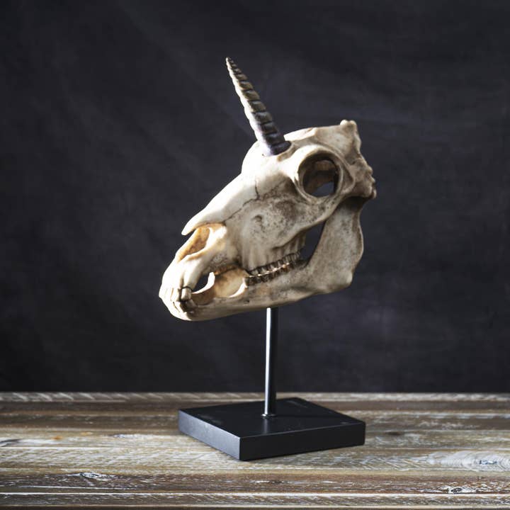 Pacific Trading - Wholesale Decorative Figurine - 14905 Unicorn Skull on Stand