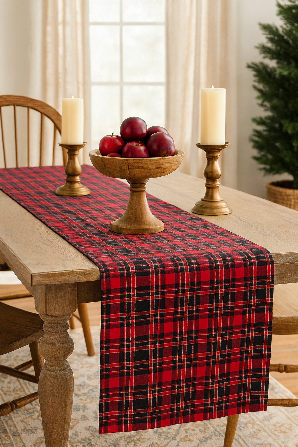 Fennco Styles - Vente Chemins de table - Chemin de table de fête à carreaux classique en tartan2