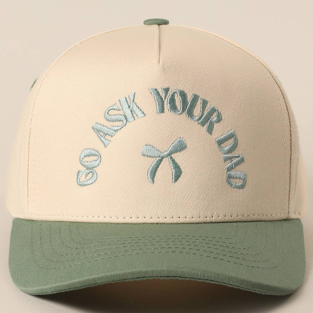 Fashion City - Wholesale Baseball Cap - Women's - GO ASK YOUR DAD Embroidery Two-Tone Trucker Hat5