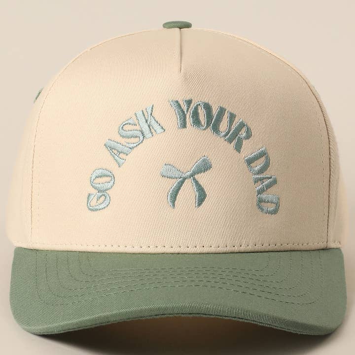 Fashion City - Wholesale Baseball Cap - Women's - GO ASK YOUR DAD Embroidery Two-Tone Trucker Hat5