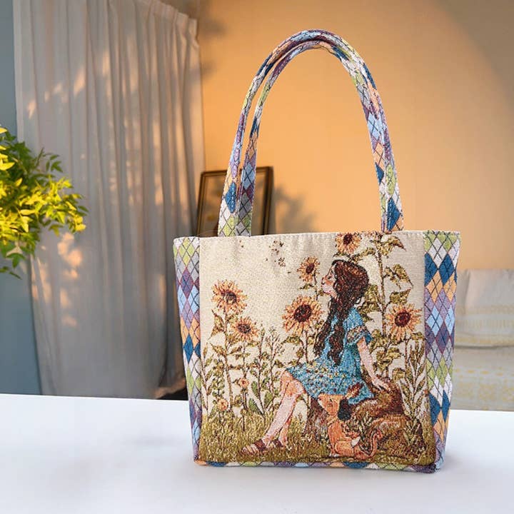 Funkyrel® Atzbranding Limited - Wholesale Tote bag – Women's - Cosbai - Geometric Lace Botanical & Animal Canvas Tote5