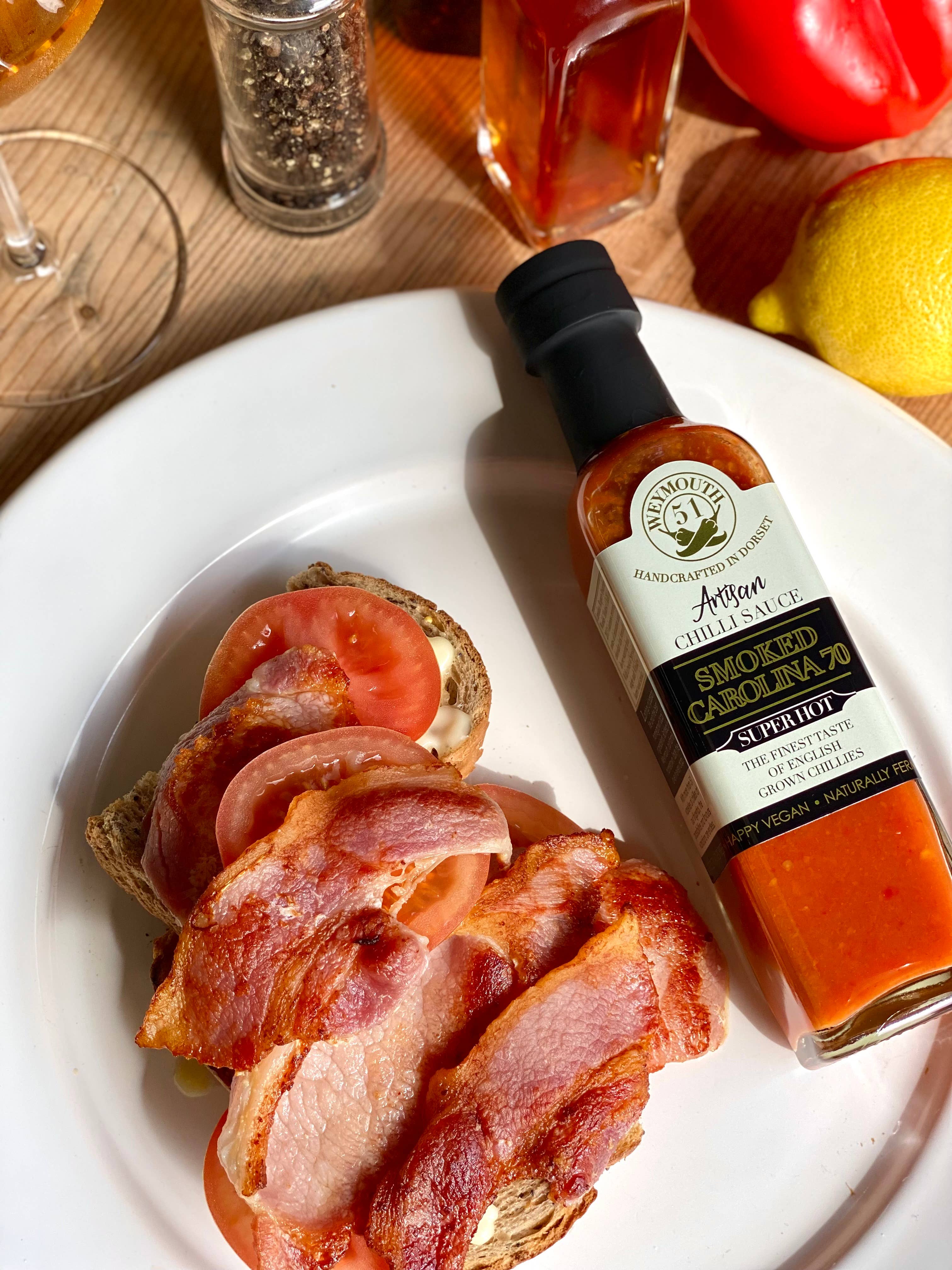 Weymouth 51 Hot Sauces - Wholesale Hot Sauce - Smoked Carolina 70 Fermented Super Hot Chilli Sauce 220ml1