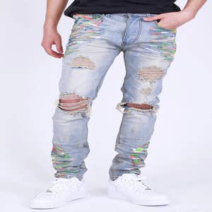 Wholesale jeans paint splatter For A Pull-On Classic Look 