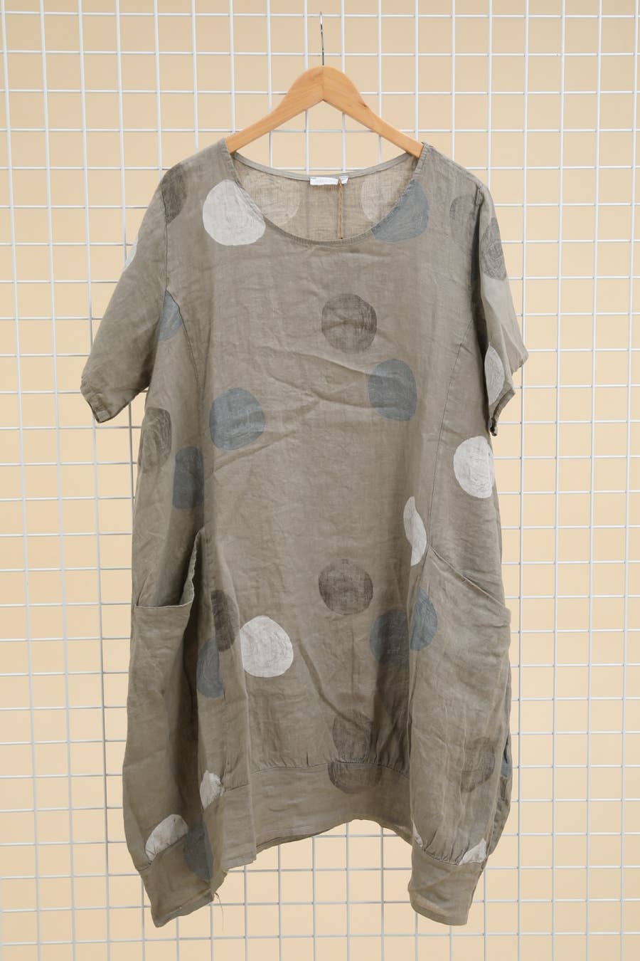 Lea & Luc - Grandes Tailles - Wholesale Dress - Women's - Plus size linen dress printed round SKU 489514