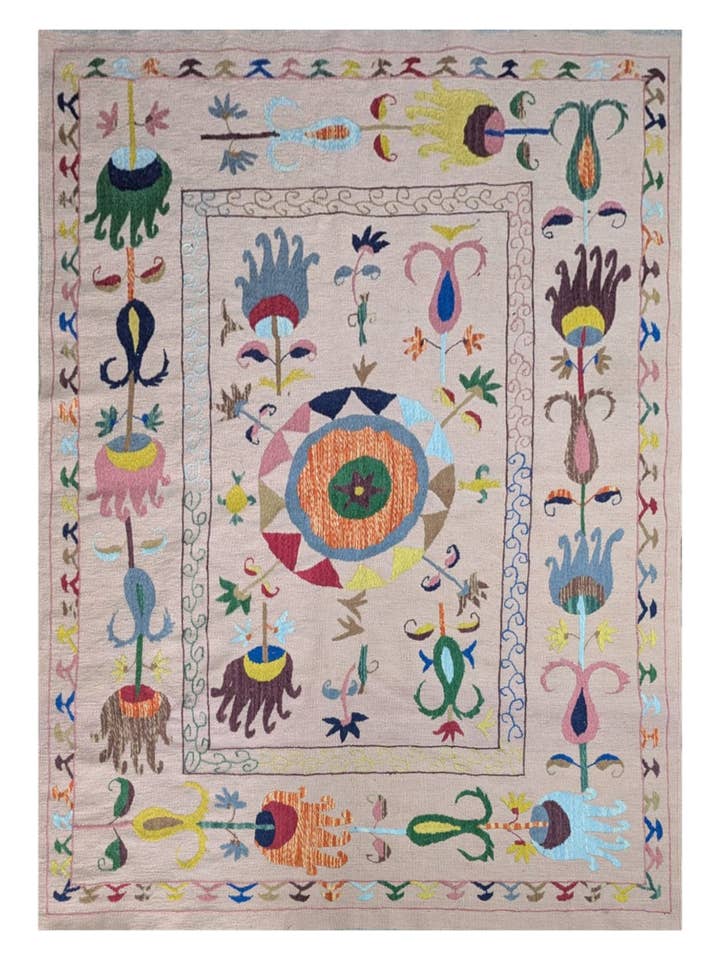 Suzani håndbroderet kilim - Størrelse: 210 x 150 cm for engroshandel hos Imaco Rugs