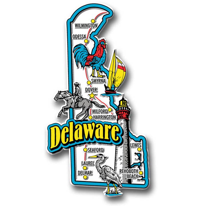 Delaware Jumbo State Magnet, Made in USA for wholesale by 7 Star