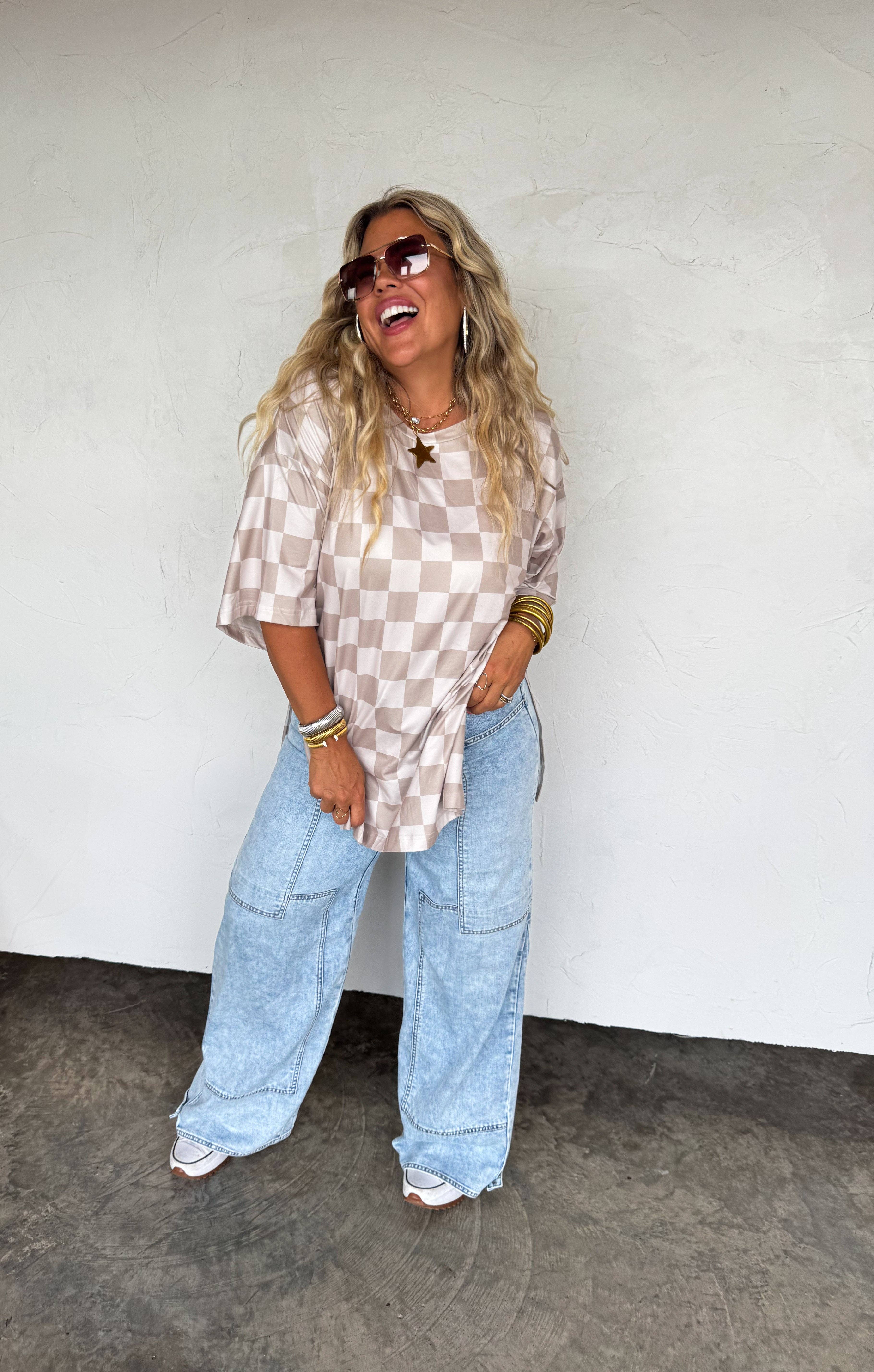 BLAKELEY - Wholesale Tunic - Women's - CHECK BABE SIDE SLIT TOP7