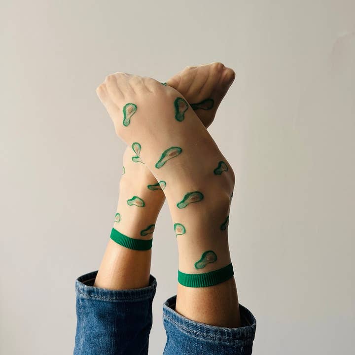 sockette - Wholesale Socks - Women's - Clémence - Women's novelty socks with fruit - AVOCADOS3