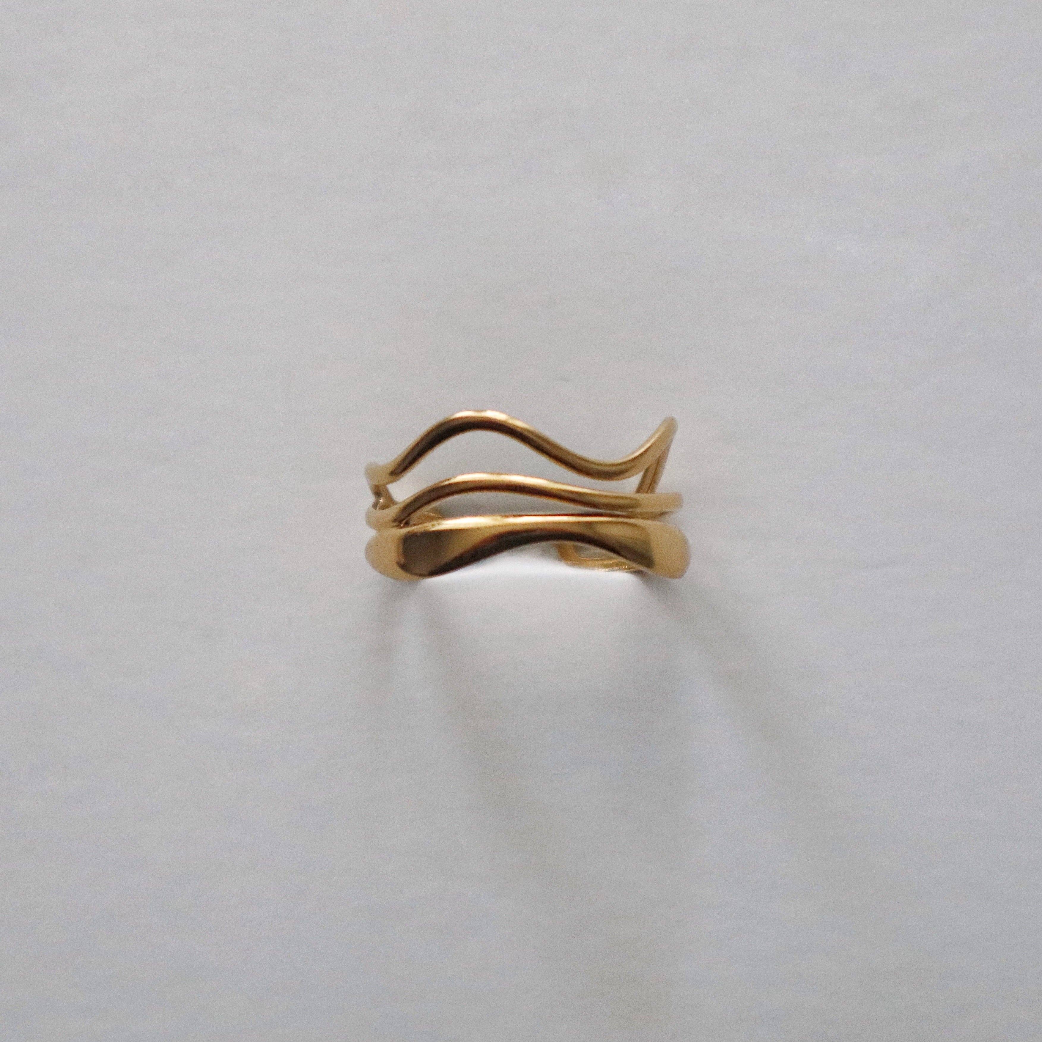 JESSA Jewelry - Wholesale Cocktail/Statement Ring - Wavy Ring | Adjustable Multilayer Ring