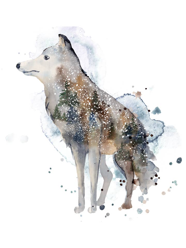 Loups et arbres forestiers pour la vente par Blossom & Bloom