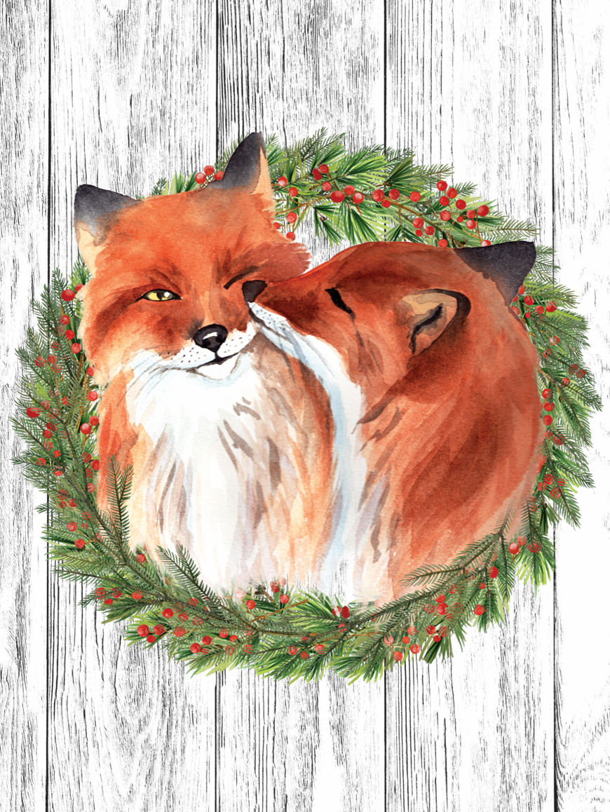 Horse Hollow Press | Pretty Snarky Equestrian Cards|Stickers - Wholesale Christmas Card - Fox Boxed Christmas Cards / Fox Snuggles / 8 Holiday Cards6