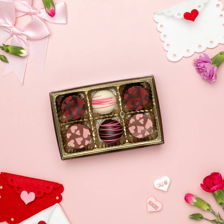 Seasonal 6-Piece Truffle Assortment - Valentine's Day for wholesale by Enjou Chocolat