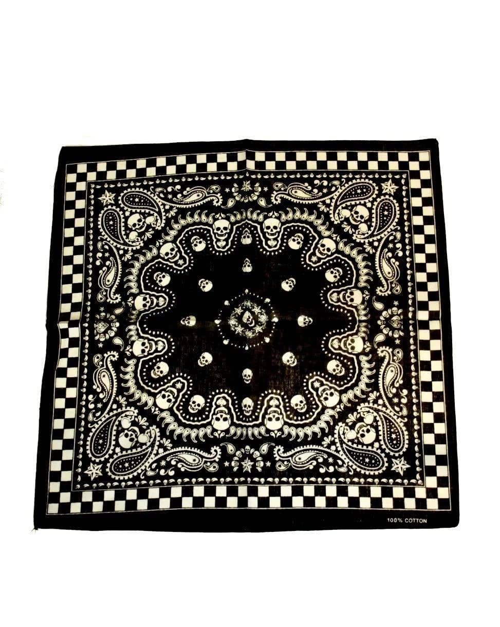 Topkids Accessories - Venta al por mayor Bandana - Unisex - Bandana para la cabeza estilo biker, ropa alternativa, pañuelos para hombre, accesorios para moto, mascarilla, regalos góticos, pañuelo shemagh para hombre, máscara de calavera8