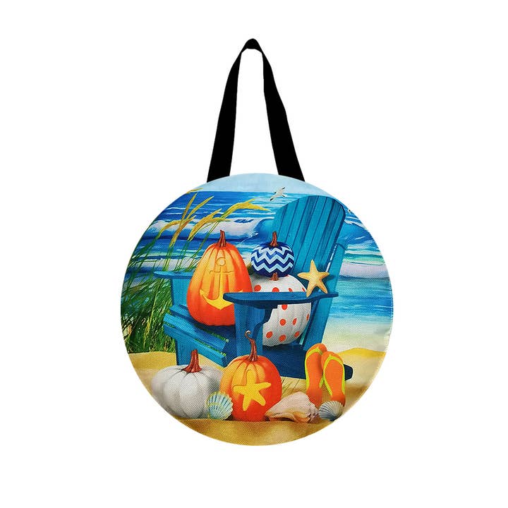 Fall At The Beach Door Hanger 13" x 20" Briarwood Lane for wholesale by Briarwood Lane