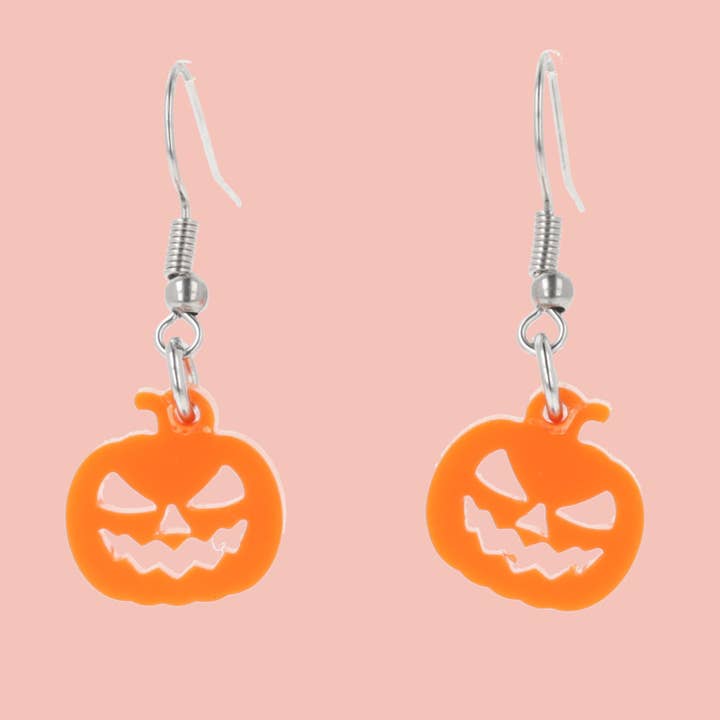 Jack O'Lantern Kürbis-Ohrringe für den Großhandel von Sour Cherry