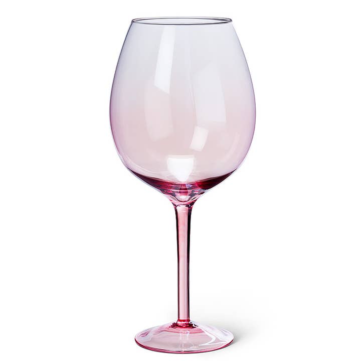 Xlg Pink Iris Wine Glass-10"H(28oz) for wholesale by Abbott