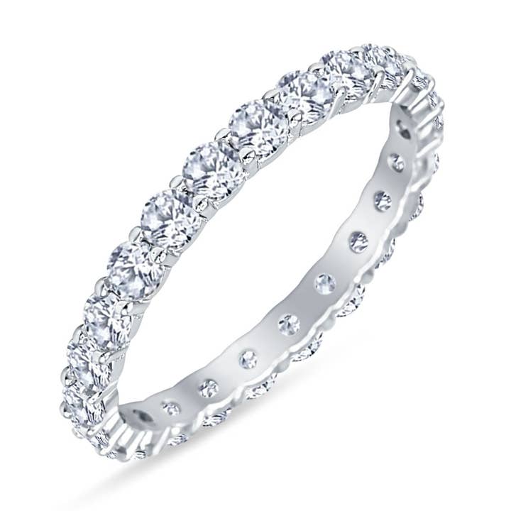 Round Cubic Zirconia Full Eternity Band for wholesale by Blue Apple Imports