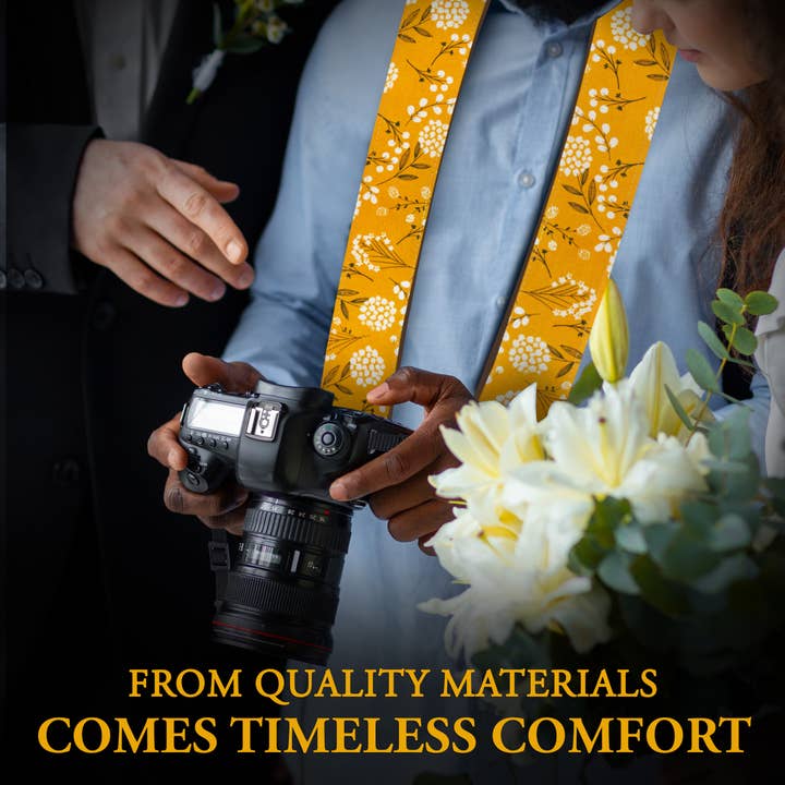 Gradzo – wholesale Camera strap – Custom Embroidery Camera Strap - Yellow Camera Strap2