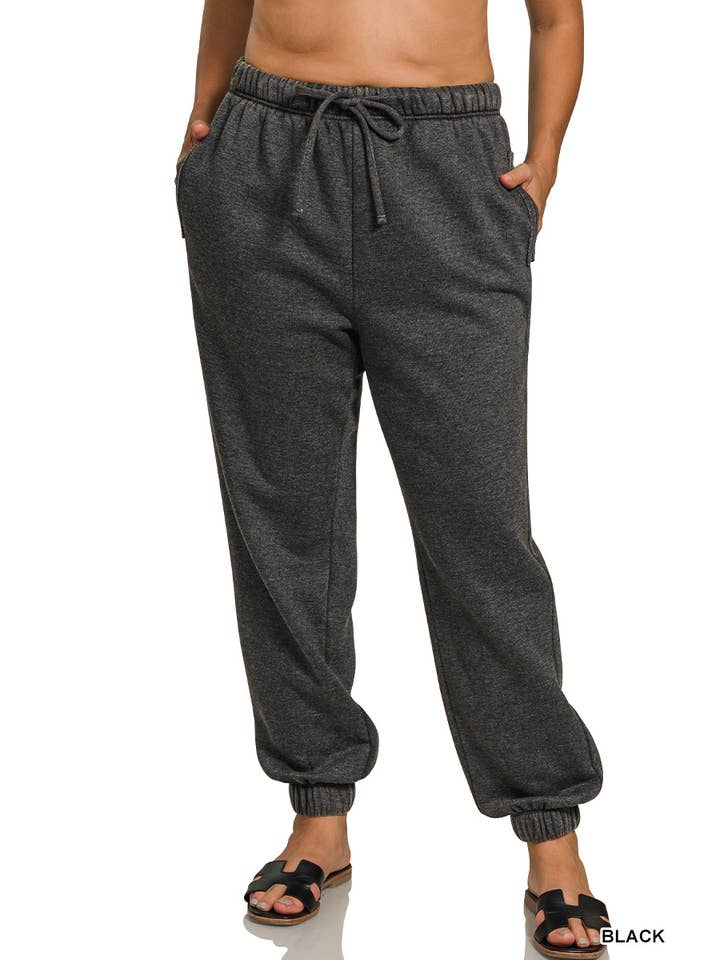 42POPS - Wholesale Lounge Sweatpants/Joggers - Women's - `.Washed Fleece Sweatpants with pockets Reg/Plus45
