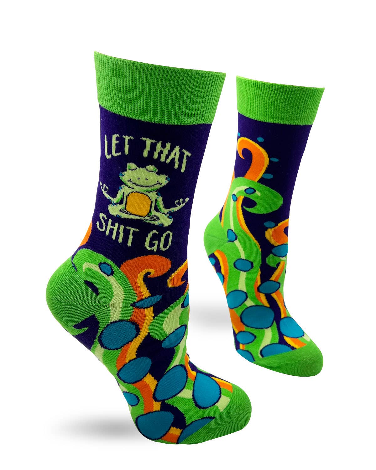 Let That Shit Go Funny Ladies' Novelty Crew Socks for wholesale by Fabdaz