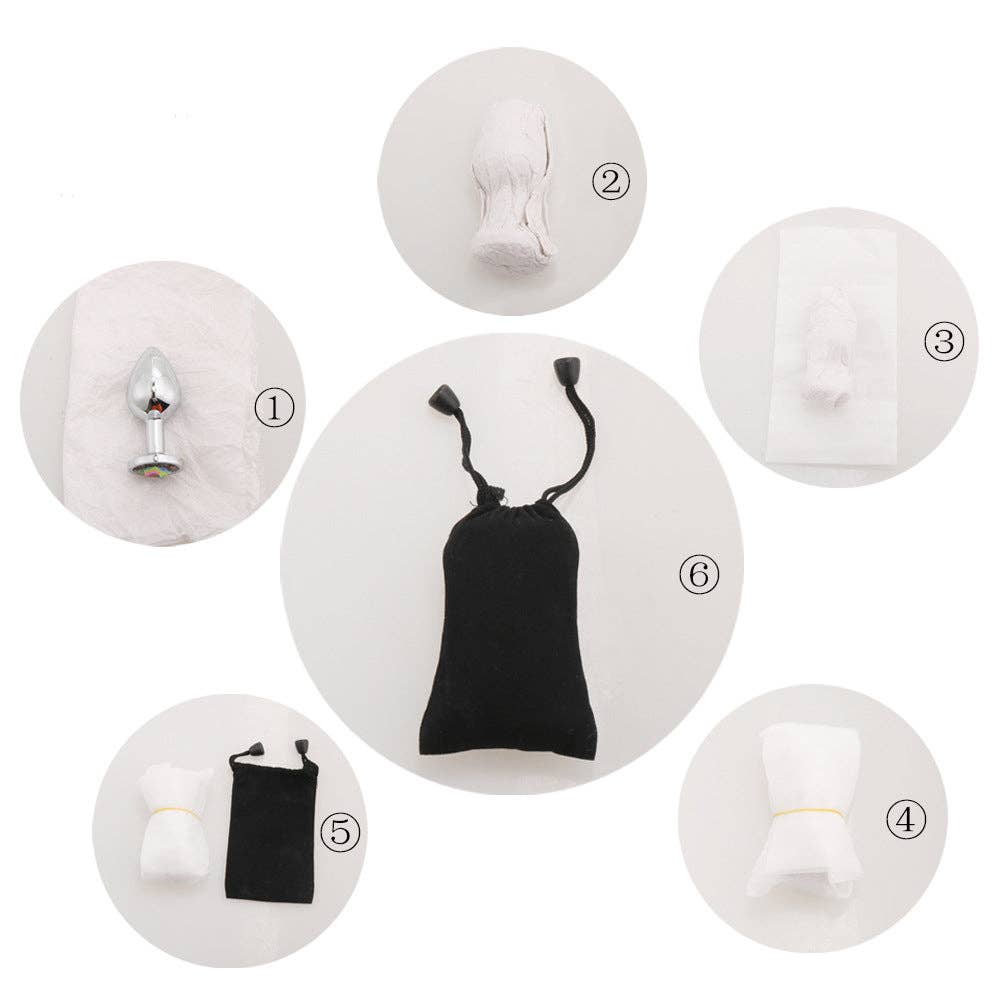 VIGOR - Wholesale Seksspeeltje - Ronde buttplug metaal met steen - MOQ 10 stuks14