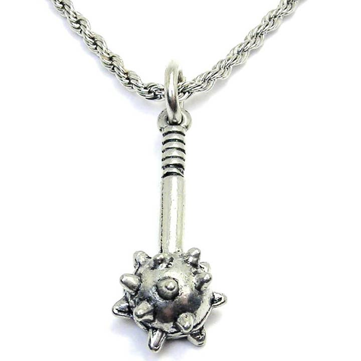 Collar de abalorio único de maza con pinchos armas vikingo bárbaro para venta al por mayor de Chubby Chico Charms