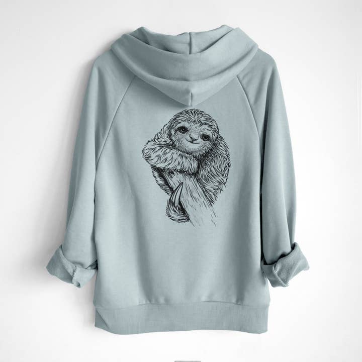 Pygmy Three-toed Sloth - Bradypus pygmaeus - UltraLuxe Heavyweight French Terry Hoodie for wholesale by Because Tees