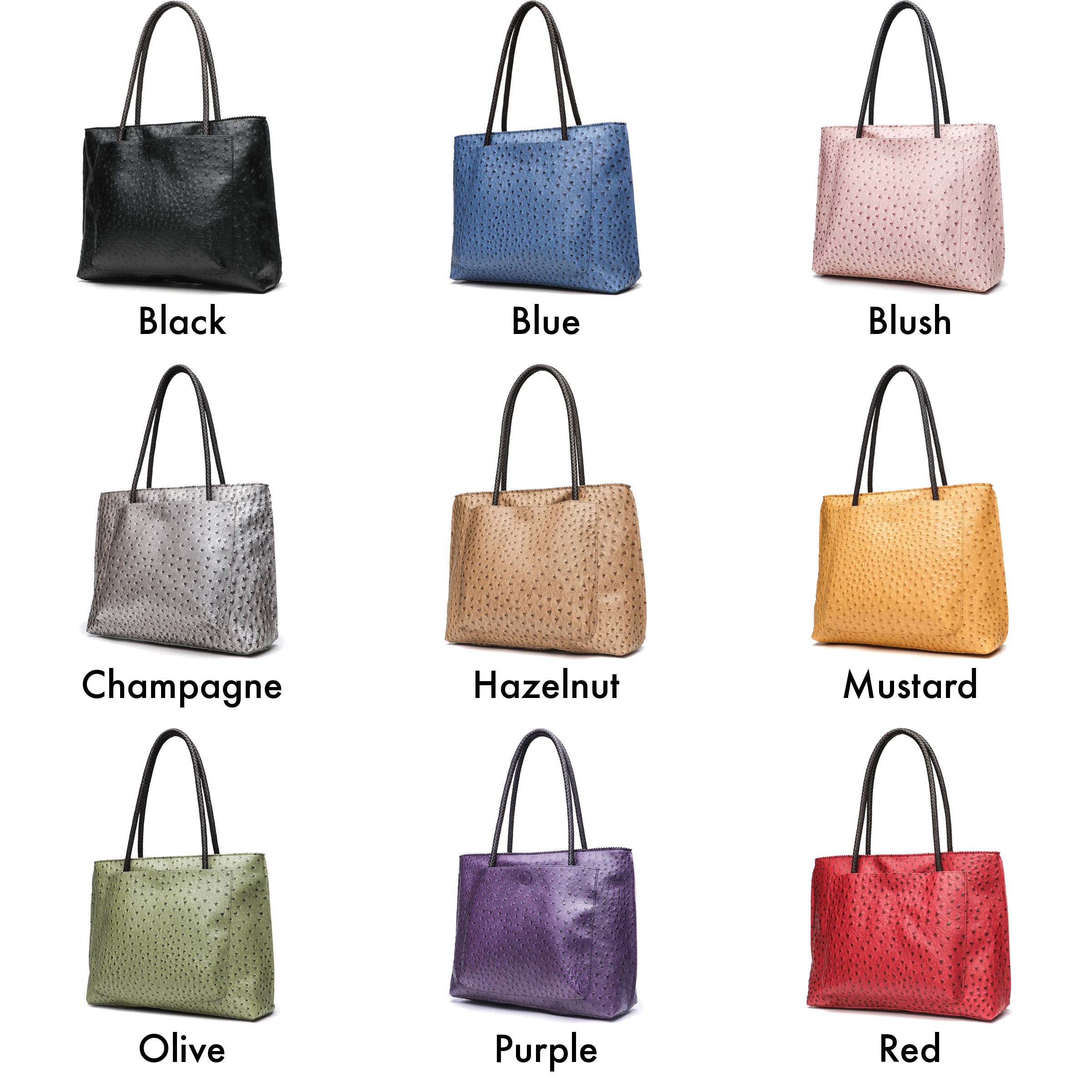 22 Tote - Wholesale Tote Bag - Women's - Deluxe Ostrich Tote Bag with Braided Handles & Multi-Pockets3
