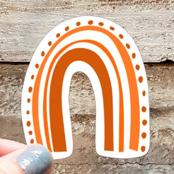 Autocollant arc-en-ciel orange pour la vente par Gearhart Design Co.