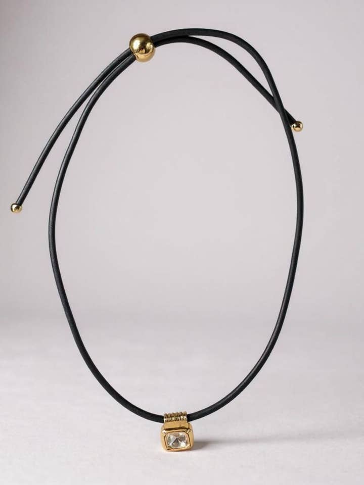 Colar de Cordão de Couro - Preto por atacado de Smith and Co. Design