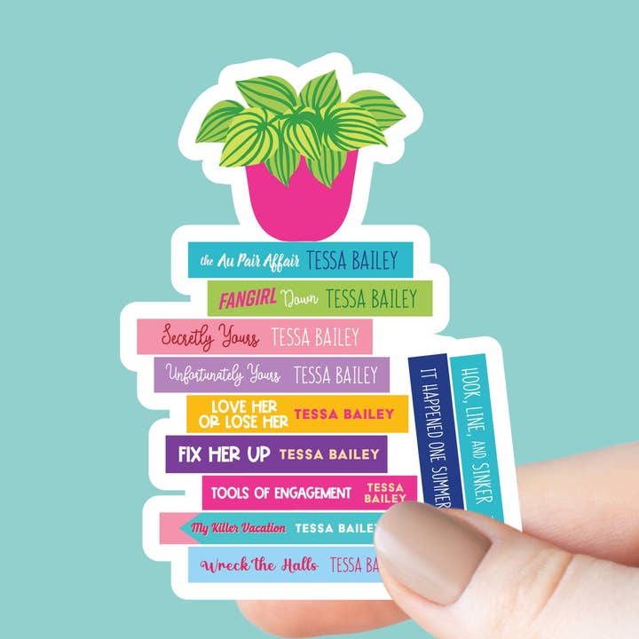 Autocollant de pile de livres Tessa Bailey pour la vente par Chapter & Craft Studio