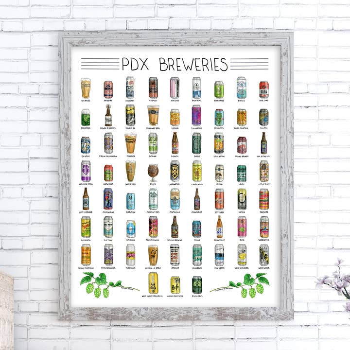 PDX bryggerier affisch för wholesale av Amy Wike Illustration